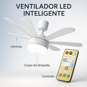 Ventilador + Iluminação LED em 1 Só Produto